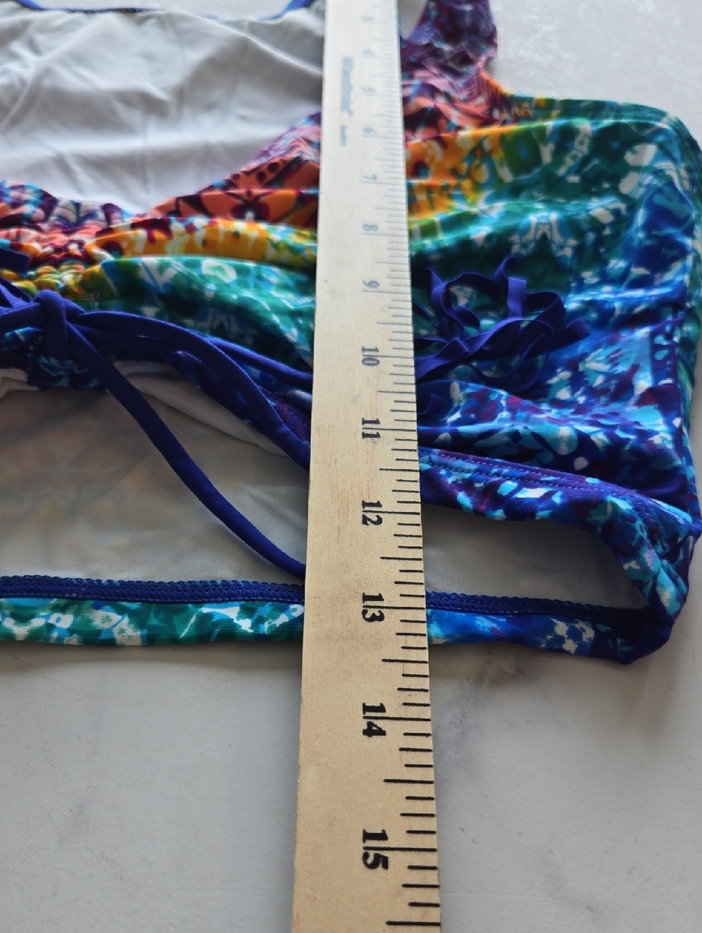 Skinny Dippers Skinny Dippers Adjustable Crop Swim Top in Rainbow Size M NWT - Picture 8 of 12